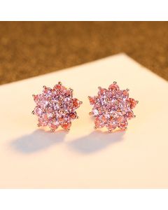 Simple Zircon Flower-shaped Earrings