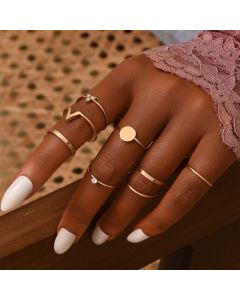 Personality Geometric Women's Ring Combination