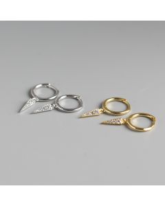 S925 Sterling Silver Fashion Water Drop Triangle Earrings