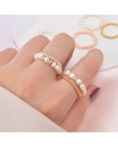 Natural freshwater pearl ring