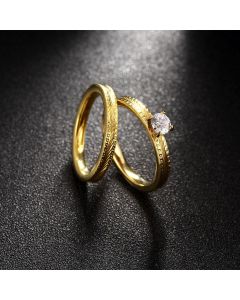 Double Layer Fashion Stainless Steel Ring With Diamonds