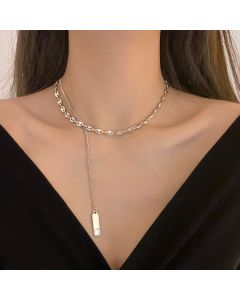 Design Niche Chain Letter Tassel Pendant Clavicle Chain