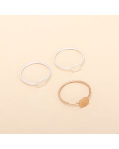 Geometric Square Round Ring Combination Set
