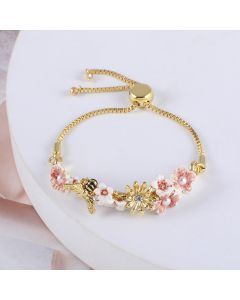 Bee Flowers And Beans Adjustable Bracelet