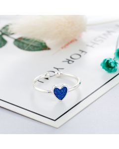 Simple Temperament Opening Korean Ring Ladies New Personality Epoxy Blue Love Ring