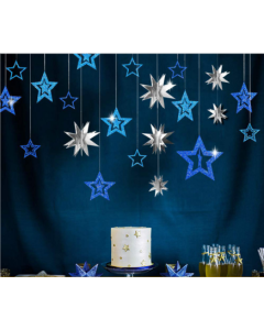 7pcslot Twinkle Star Paper Pendant Garland Ornaments Christmas Decorations For Home