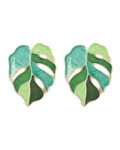 Alloy drop oil earrings Hollow leaf earrings