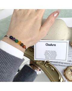 Stone Beaded Wax Thread Bracelet Amethyst Glitter