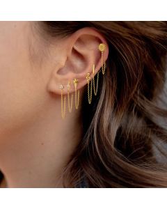 Single Tassel Earrings S925 Sterling Silver Lady's Ear Buckle Earstring