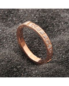 Fashionable And Simple CNC Micro Diamond Ring With Ten Diamonds