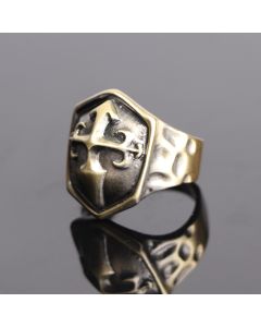 Men's Punk Vintage Cross Shield Hoop Gothic Ring