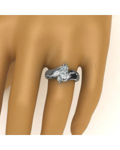 Vintage Ring Alloy Inlaid Horse Eye Zircon European And American Ladies