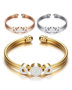 Full diamond adjustable length titanium steel bracelet