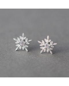 Lovely Temperament Snowflake Diamond Earrings