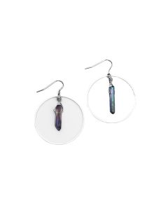 Asymmetrical Hexagonal Column Circle Jewelry Earrings