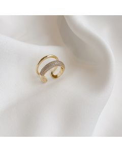 Fashion Personality Double Zircon Open Female Ring