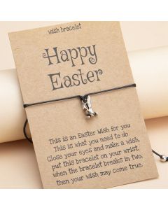 Alloy Rabbit Easter Hand Woven Adjustable Blessing Card
