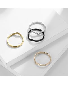 Ladies Glossy Circle Stackable Rose Gold Tail Ring