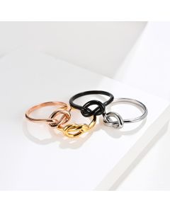 Hot Selling Heart Knot Titanium Steel Ring