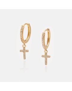 Cross zircon earrings