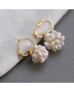Minimalist Earrings Natural Pearl 14k Earrings