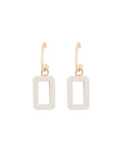 Temperament Long Earrings Female Wood Geometric Pendant