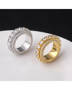 Gold-plated micro-set zircon ring