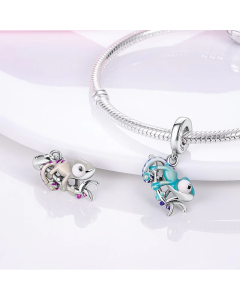 925 Silver Color Zirconium Devil's Eye Loose Beaded Hanging Ornament