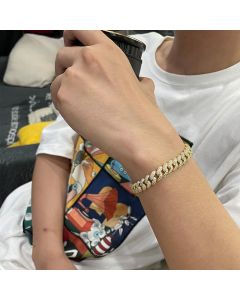 Cuban Link Chain Bracelet Men's Fashion Hip Hop Couple Sterling Silver Simple Hand Jewelry