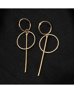 Gold Metal Tassel Earrings