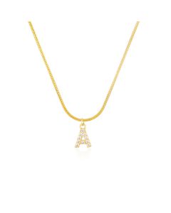 Round Snake Chain Clavicle Chain English Alphabet Necklace