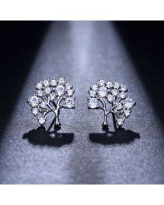 Korean Style Fashion New Crystal Stud Earrings Creative Branch Zircon Earrings Fashionable Temperamental All-match