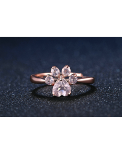 Creative Adjustable Love Footprint Copper Ring