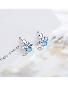 Cute cute pet blue zirconium diamond earrings