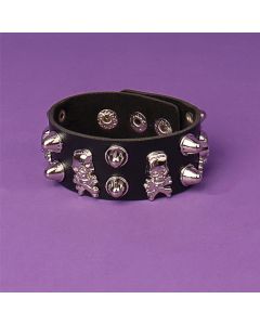 Punk Gothic Skull Rivet PU Bracelet