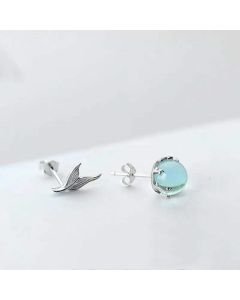 Blue Personality Mermaid Foam Simple Earrings