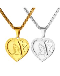  Stainless Steel Vintage Virgin Mary Necklace