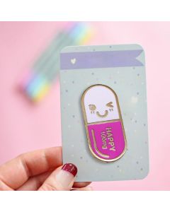 Medical Happy Capsule Shaped Brooch Badge