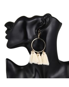 Fashion Creative Ethnic Style Bohemian Tassel Big Hoop Earrings