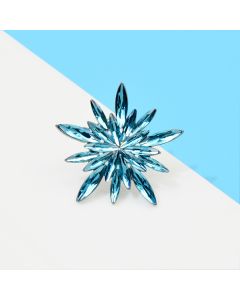 Christmas Blue Snowflake Brooch Pin