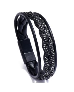 Couple Leather Jewelry Jewelry Bracelet Ethnic Style Retro Alloy Magnetic Buckle Leather Bracelet