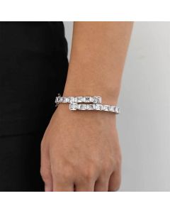 European Hip Hop Single Row Rectangular Zircon Men's Bracelet