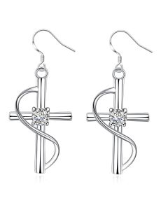 New Cross-border Popular Elongated Cross Earrings