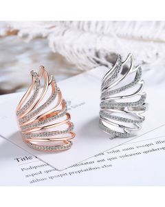 Fashion Sweet Diamond Angel Wings Ring For Women