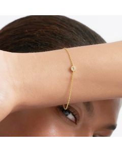 S925 Sterling Silver Simple Niche Diamond Bracelet Round Design Bracelet