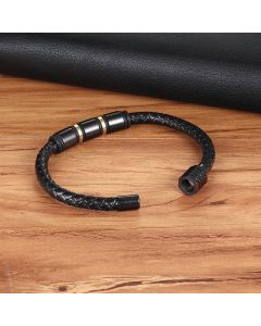 Stainless Steel Leather Bracelet Bead Bracelet