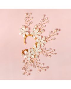 Temperament Earrings Handmade Pearl Rhinestone Ear Clips Female
