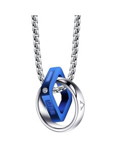 Simple Personality Double Ring Men's Necklace