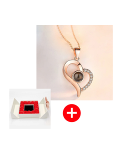 925 Silver Projection Color Photo Heart Pendant