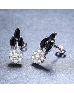 Full Diamond Round Zircon Copper-plated Earrings